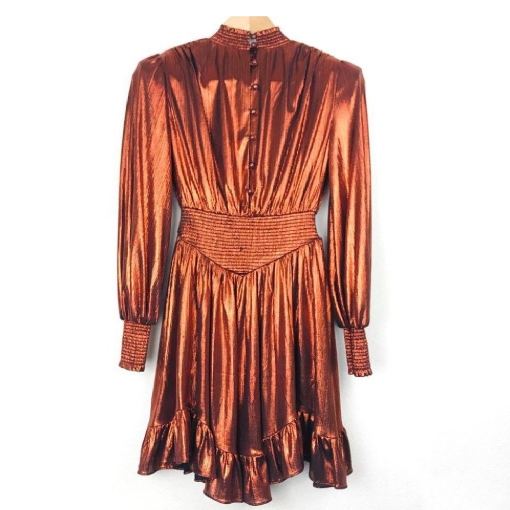 NWT Retrofete Melody Mini Dress in Rust XS - Picture 3 of 8